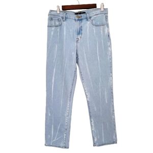 J Brand "Ruby" High Rise Cropped Cigarette Painted Jeans Size 29